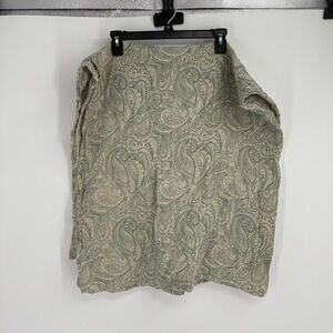 Mushie Swaddle Blanket 48x48 Sage Green Paisley 100% Organic Cotton